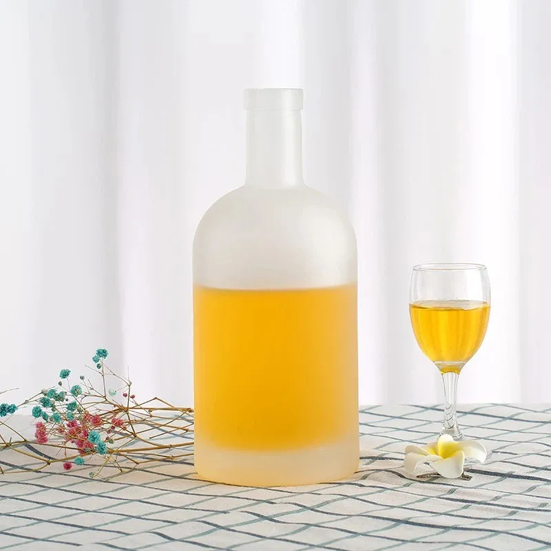 Sandblasted Glass Bottle 750ml factory